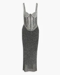 Dion Lee Marled open-knit midi dress - Black Black