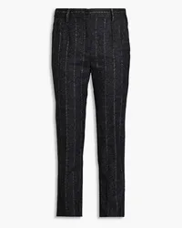 Dolce & Gabbana Striped wool-blend flannel tapered pants - Gray Gray