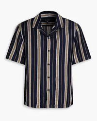 Rag & Bone Avery striped linen-blend shirt - Blue Blue