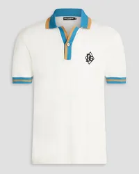 Dolce & Gabbana Silk-piqué polo shirt - White White