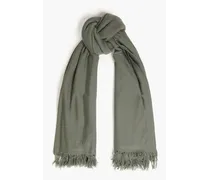 Frayed cashmere scarf - Green