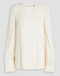 Totême Ruched satin-crepe top - White White