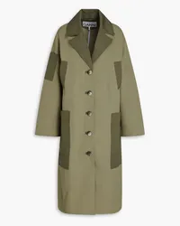 Ganni Twill trench coat - Green Green