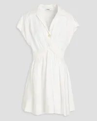 Sandro Twist-front twill mini shirt dress - White White