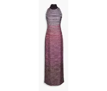 Embellished crochet-knit maxi dress - Pink