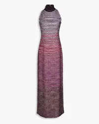 Missoni Embellished crochet-knit maxi dress - Pink Pink