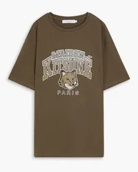 Kitsuné Logo-print cotton-jersey T-shirt - Green Green