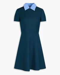 Valentino Garavani Wool and silk-blend crepe mini dress - Blue Blue