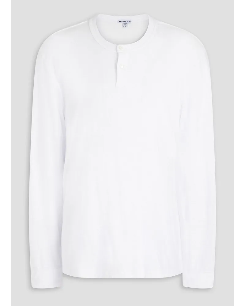 James Perse Slub cotton-jersey Henley T-shirt - White White