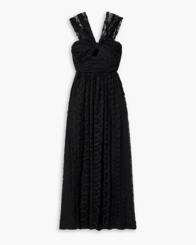Adam Lippes Knotted draped Chantilly lace gown - Black Black