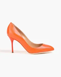 Sergio Rossi Textured-leather pumps - Orange Orange