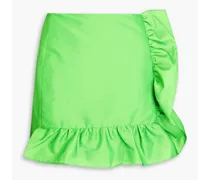 Ruffled organza mini skirt - Green