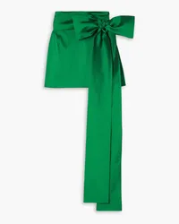 BERNADETTE Bernard bow-detailed taffeta mini skirt - Green Green