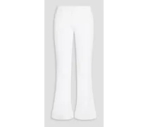 Stretch-ponte flared pants - White