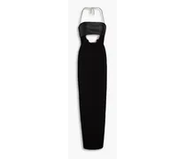 Embellished cutout stretch-knit maxi dress - Black