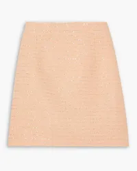 Alessandra Rich Sequin-embellished cotton-blend tweed mini skirt - Pink Pink