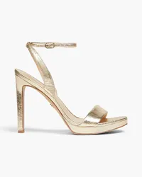 Sam Edelman Jade metallic textured-leather platform sandals - Metallic Metallic