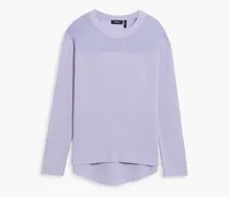 Karenia paneled ribbed cashmere sweater - Purple