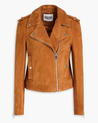 Claudie Pierlot Suede biker jacket - Brown Brown