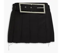 Nimue pleated wool-blend mini skirt - Black