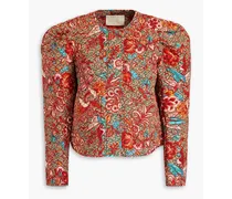 Esti quilted printed cotton jacket - Red