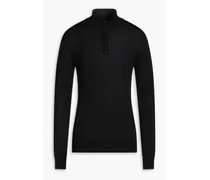 Merino wool-blend golf sweater - Black