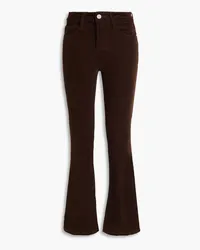 Frame Denim Le Mini Boot Slit cotton-blend corduroy flared pants - Brown Brown