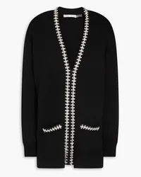 Alice + Olivia Alice Olivia - Bradford crystal-embellished wool-blend cardigan - Black Black