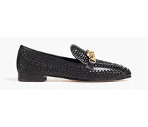 Embellished leather loafers - Black