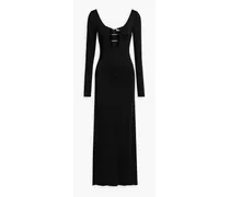 Alice Olivia - Kalena embellished cutout jersey maxi dress - Black