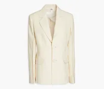Wool and silk-blend twill blazer - White