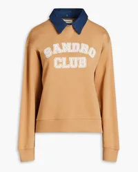 Sandro Printed cotton-blend fleece sweatshirt - Brown Brown