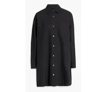 Cotton-ripstop mini shirt dress - Black