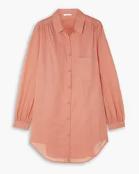 Skin Billie gathered cotton-voile shirt - Pink Pink