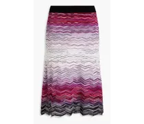 Crochet-knit cotton-blend skirt - Purple