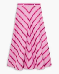 Etro Striped cotton and silk-blend midi skirt - Pink Pink