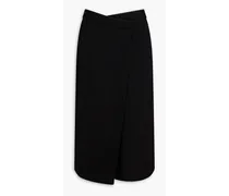 Wool midi wrap skirt - Black