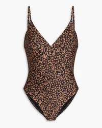 Matteau The Plunge floral-print swimsuit - Black Black