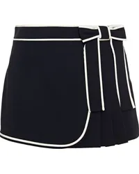 RED Valentino Bow-embellished pleated crepe shorts - Black Black