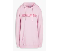 Appliquéd French cotton-terry hoodie - Pink
