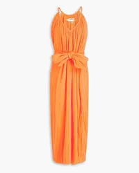 Mara Hoffman Crinkled cotton-gauze midi dress - Orange Orange