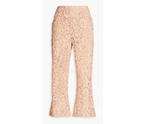 Cropped corded lace bootcut pants - Pink