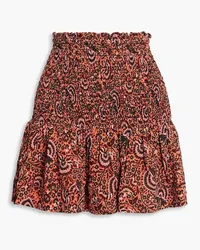 A.L.C. Kade shirred printed silk-crepe mini skirt - Red Red