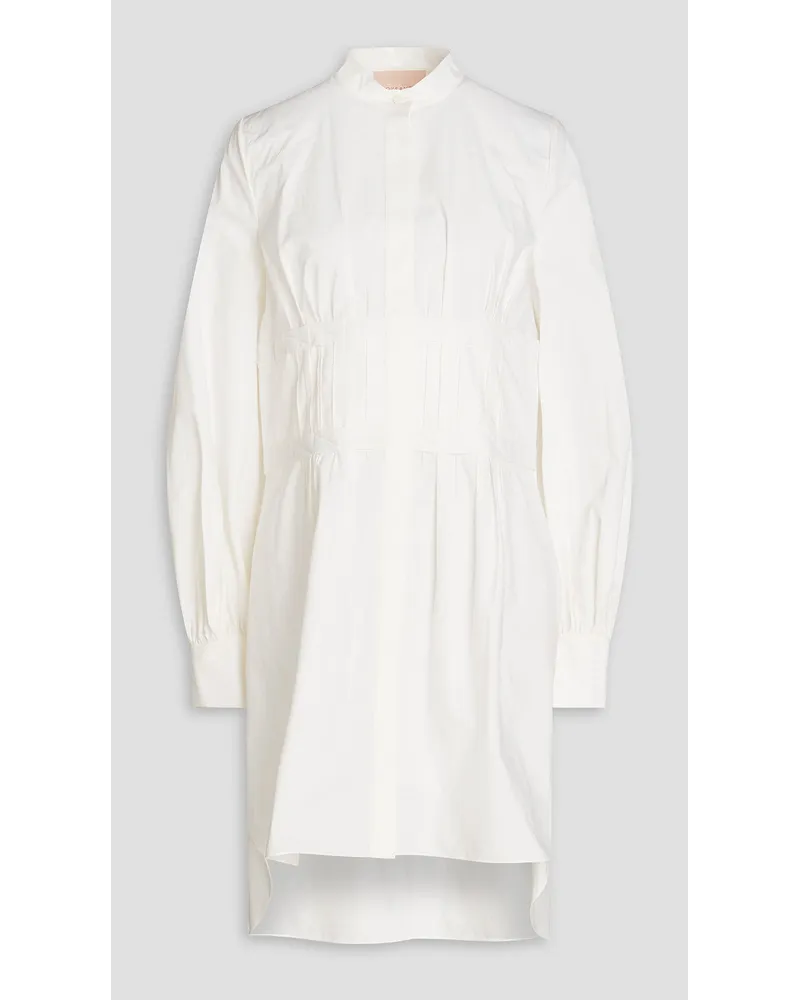 Roksanda Ilincic Orsa pintucked cotton mini shirt dress - White White