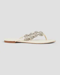 Tory Burch Embellished leather sandals - White White