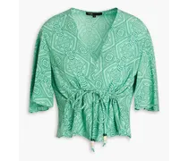 Printed cupro-blend top - Green