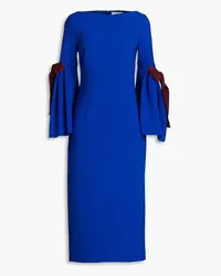 Roksanda Ilincic Venturi bow-embellished crepe midi dress - Blue Blue