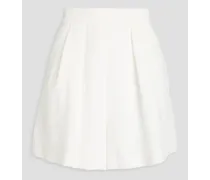 Pleated twill shorts - White