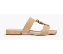 Buckled suede sandals - Neutral