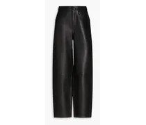 Leather tapered pants - Black